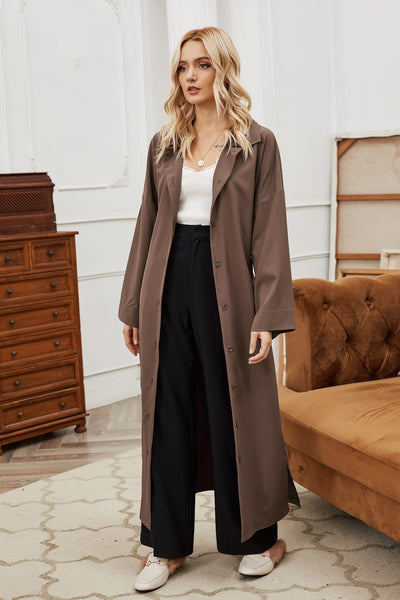 Klassischer langer Trenchcoat mit klarer Silhouette für Frauen