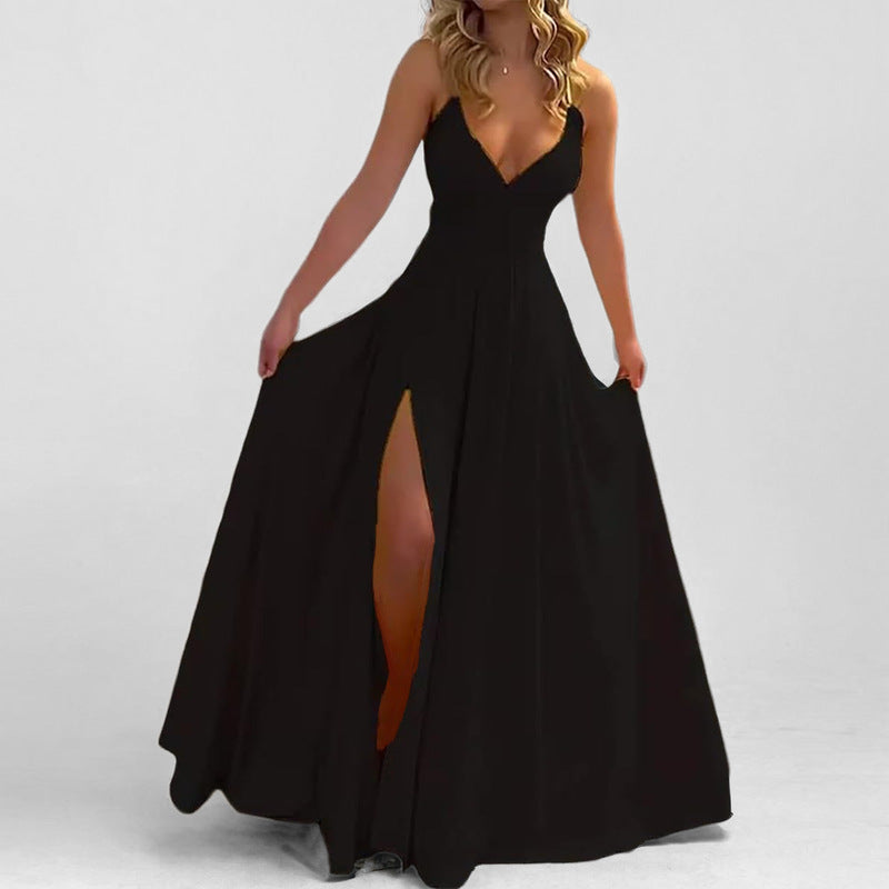 Elegantes Abendkleid  mit Oberschenkelschlitz und Rüschensaum - Swan