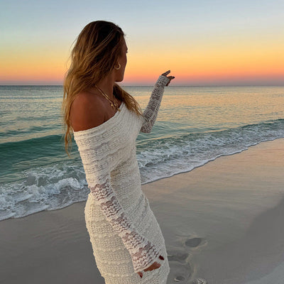 Hanna - Elegantes Maxikleid mit langen Ärmeln aus Spitze