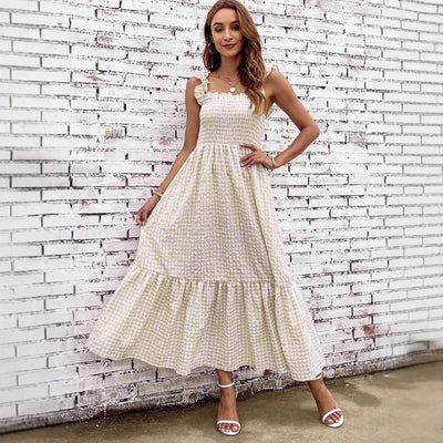 Anea - Langes Sommerkleid für Frauen A-Linie mit Corsage