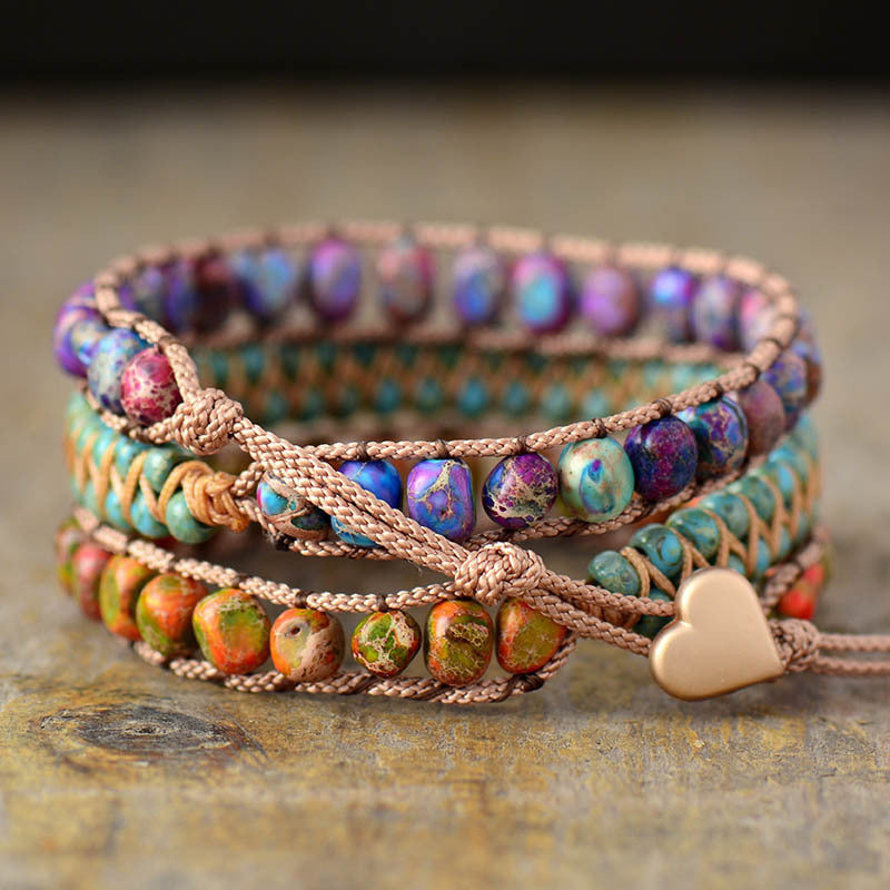 Boho Perlenarmband mit Mehrfarbigen Akzenten Für Frauen