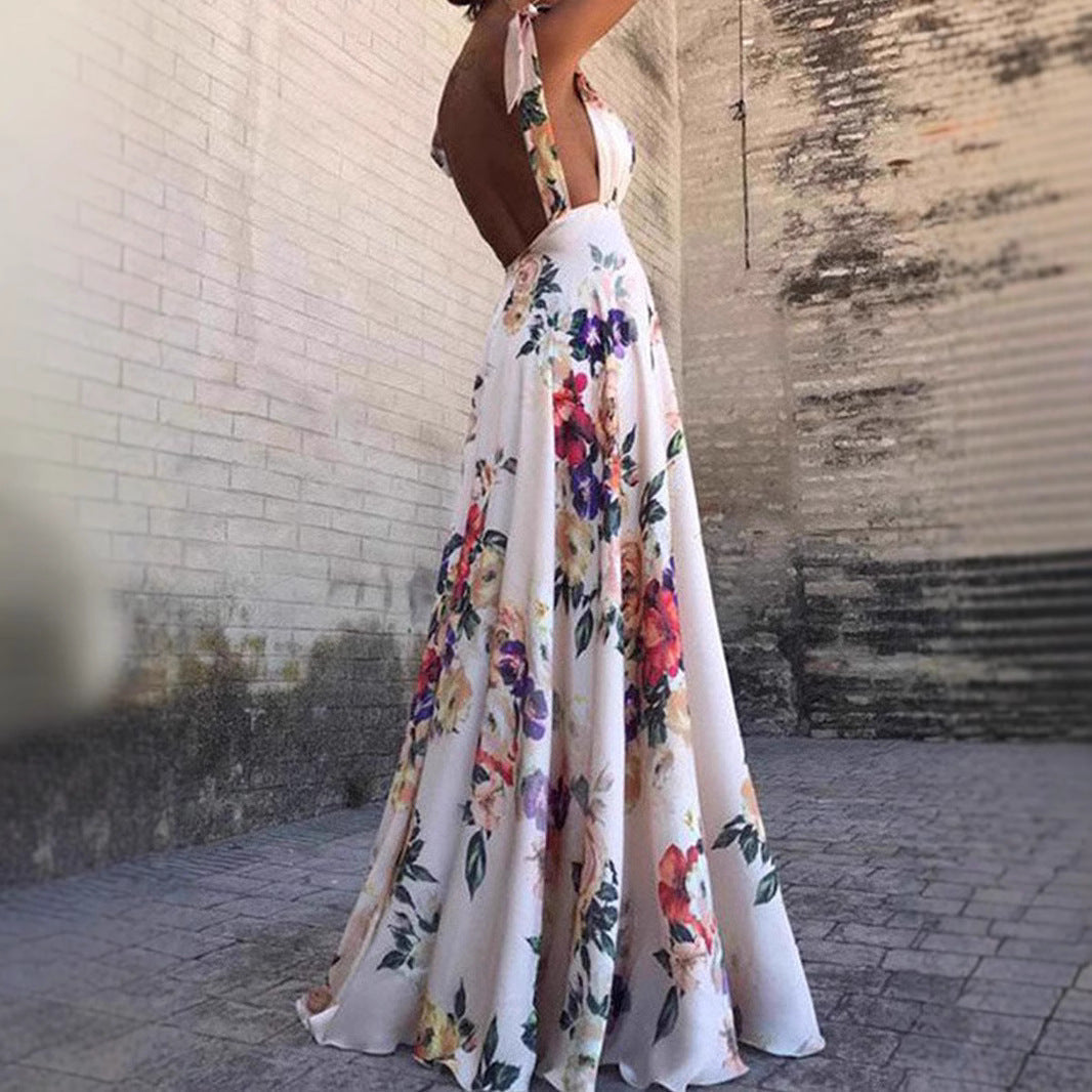 Asa - Kleid für Frauen A-Linie Blumenprint, ärmellos und rückenfrei