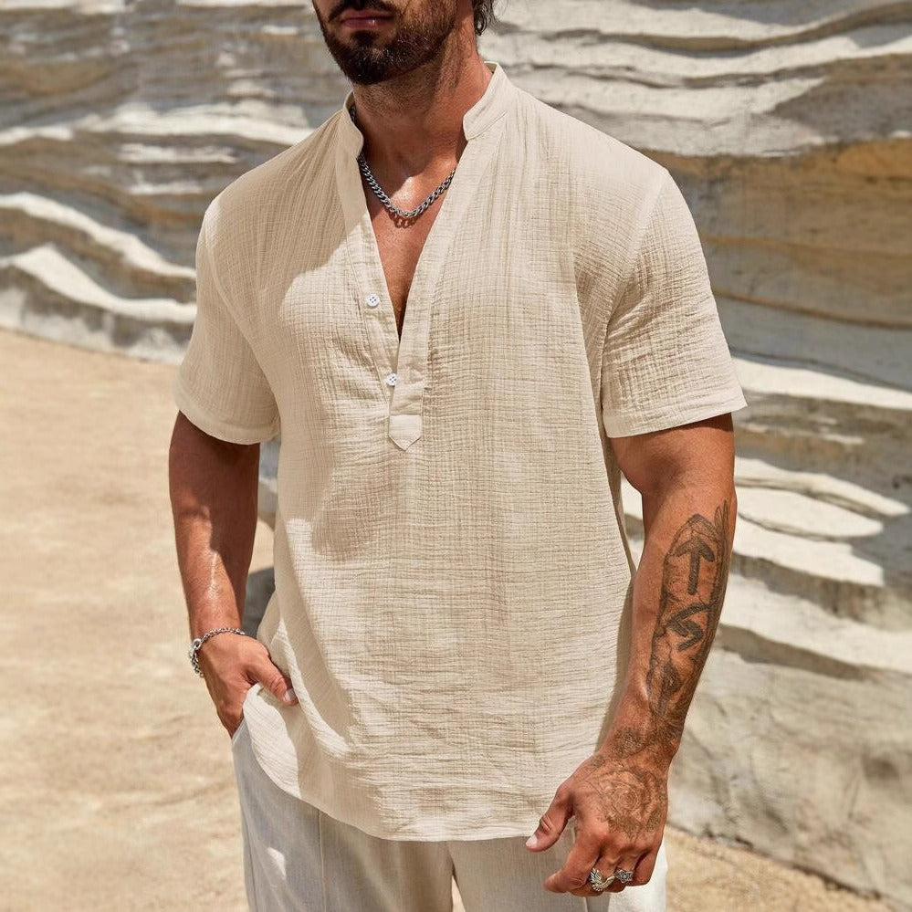 Herrenhemd mit lockerem Kragen - Elías