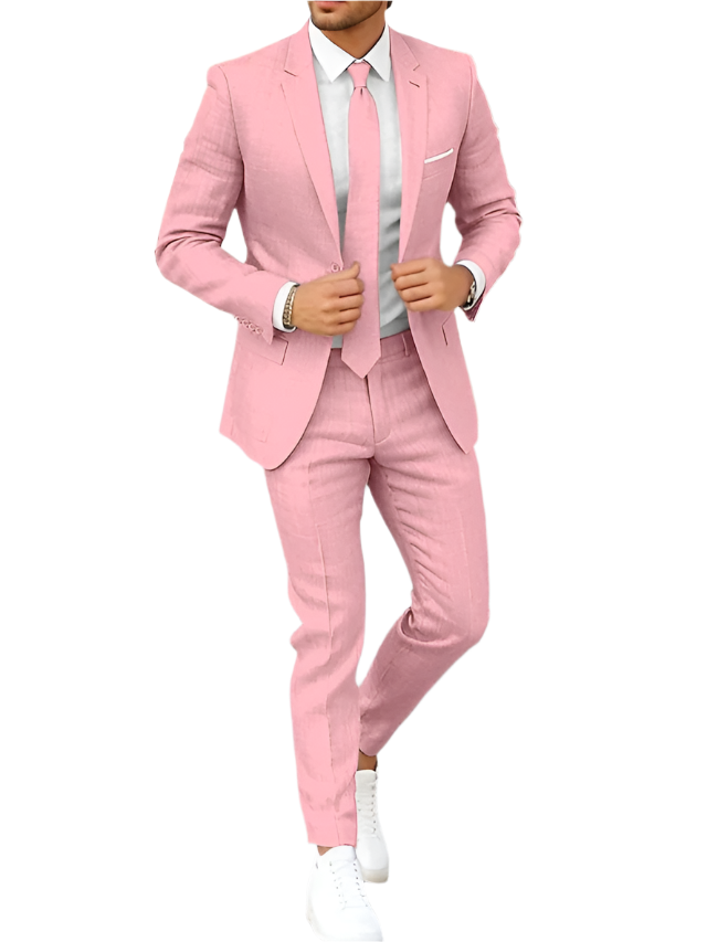 Herren Strand Hochzeitsgast Anzug | Rosa