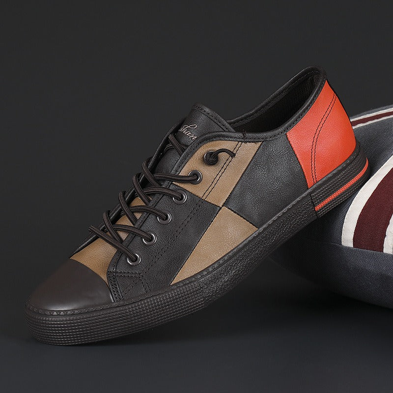 Lässige Herren-Turnschuhe aus Synthetikleder in Blockform - Tomás