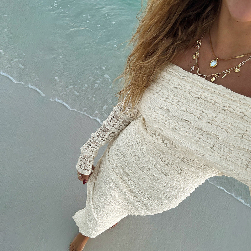 Hanna - Elegantes Maxikleid mit langen Ärmeln aus Spitze