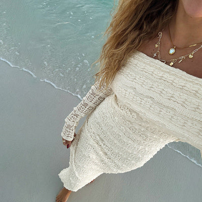 Hanna - Elegantes Maxikleid mit langen Ärmeln aus Spitze