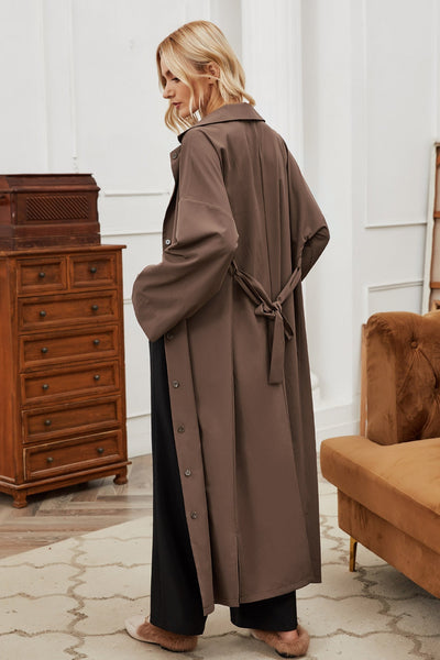 Klassischer langer Trenchcoat mit klarer Silhouette für Frauen