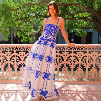 Maxikleid Damen Sommer Blumenrock Lange Kleider für Freizeit - Miri