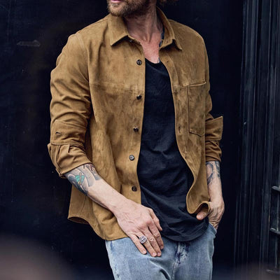 Herren Suede-Lederjacke im modernen Schnitt Aliams