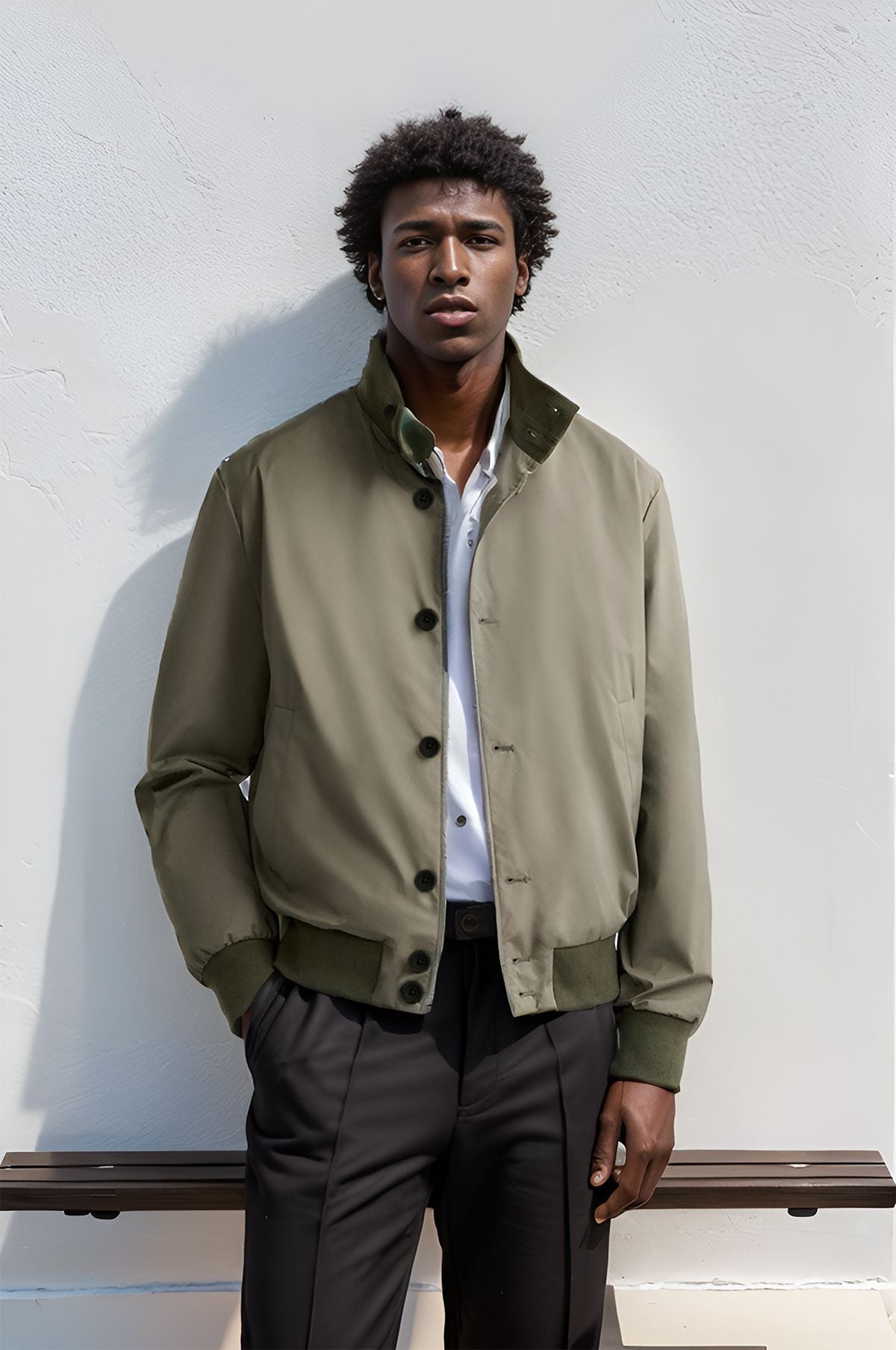 Herren moderne Utilityjacke mit praktischen Taschen und elastischem Bund Aliams