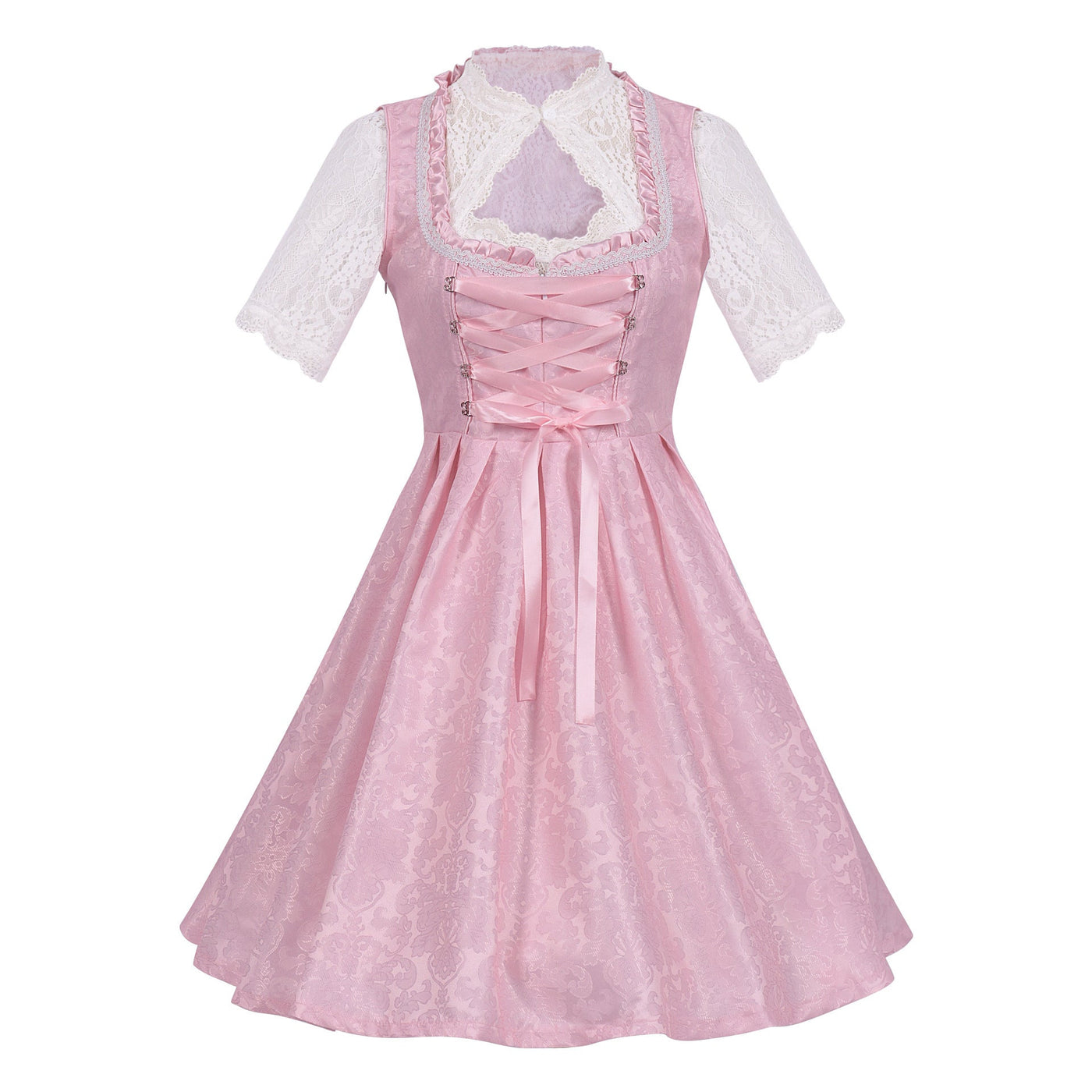 Oktoberfest Dirndl Kleid für Damen – Grünes Trachtenkleid mit Schürze & Bluse