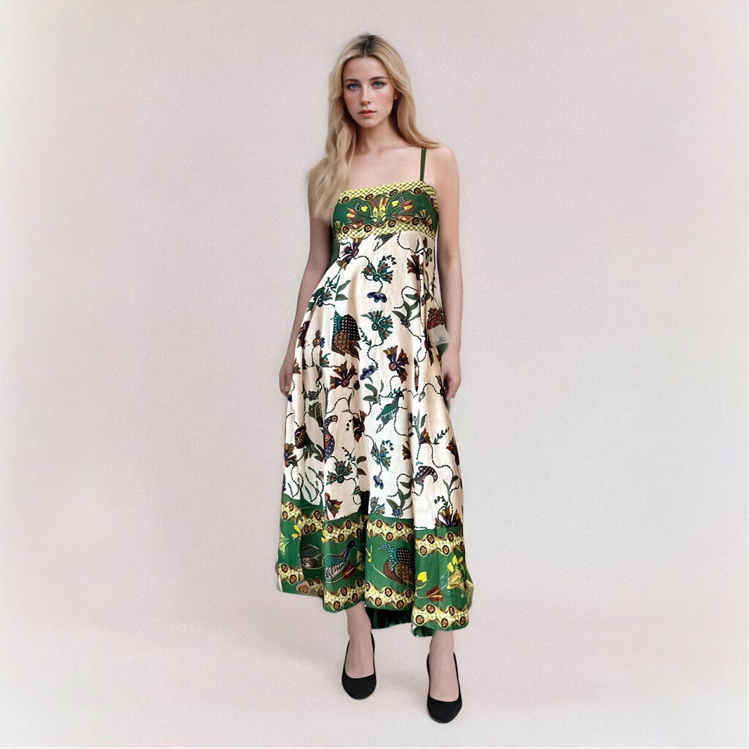 Anja - Trägerloses, hochtailliertes Sommerkleid mit Abstraktdruck