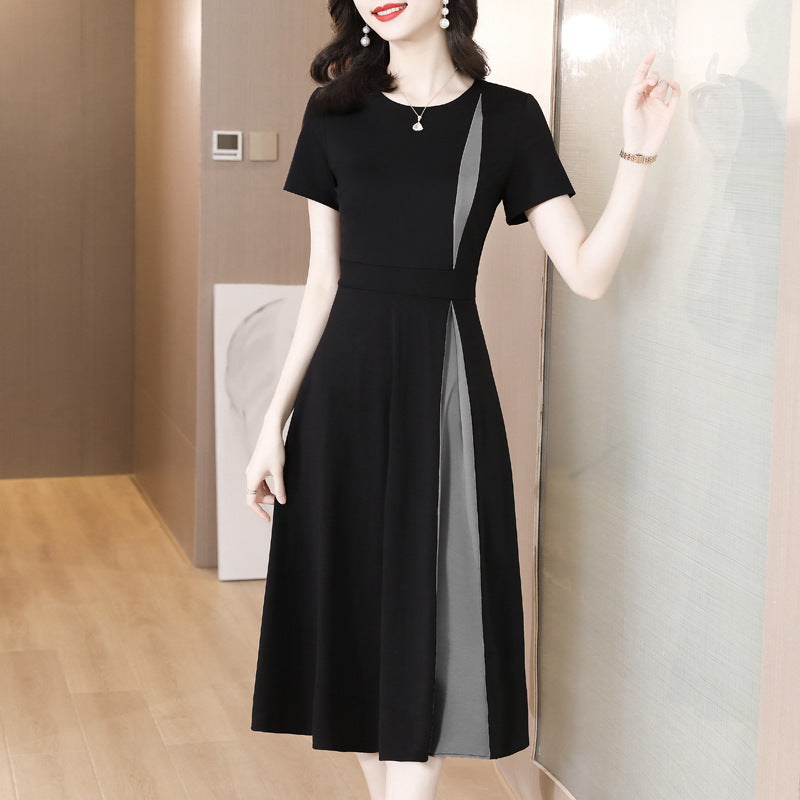 Isolde®️ - Midi-Kleid in Schwarz und Weiß