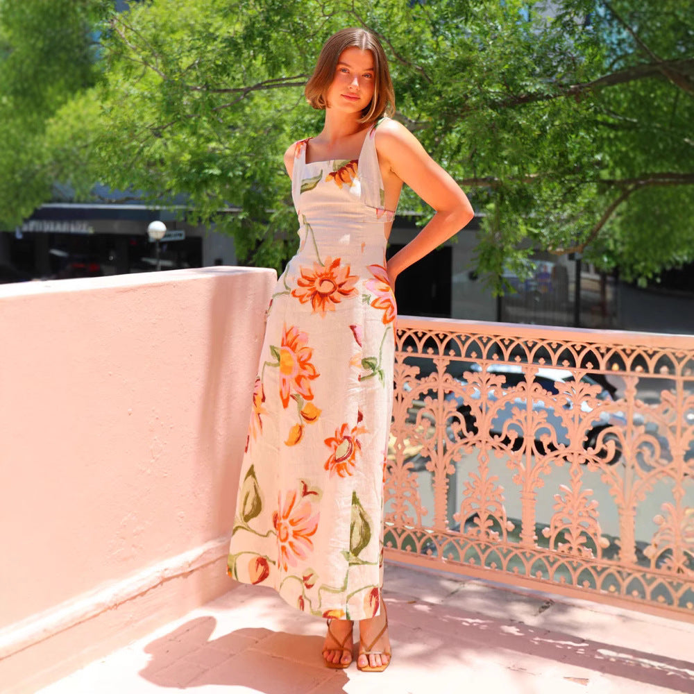 Rosemarie - Neckholder-Kleid mit Blumenprint