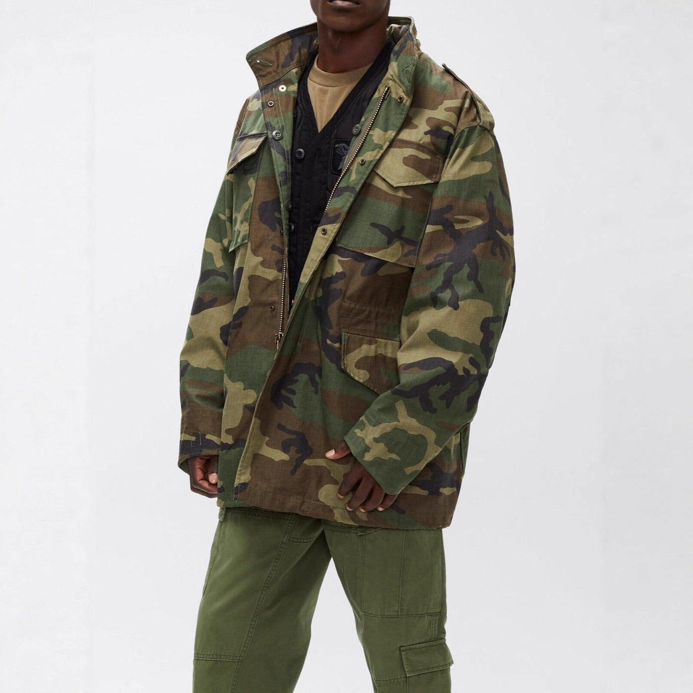 Herren multifunktionale Parkajacke mit praktischen Taschen und modernem Stehkragen Aliams