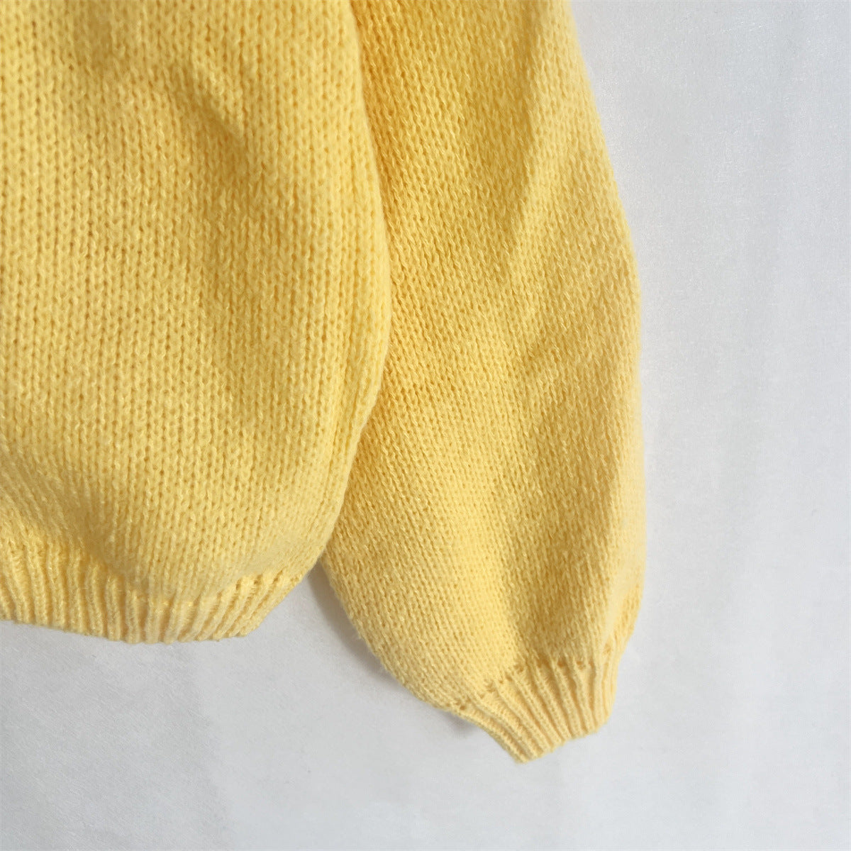 Einfarbiger Rundhals-Lace-Up-Cardigan