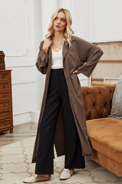 Klassischer langer Trenchcoat mit klarer Silhouette für Frauen