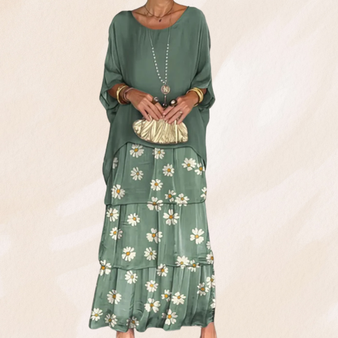 Gunda | Lockeres Maxikleid mit Rundhalsausschnitt