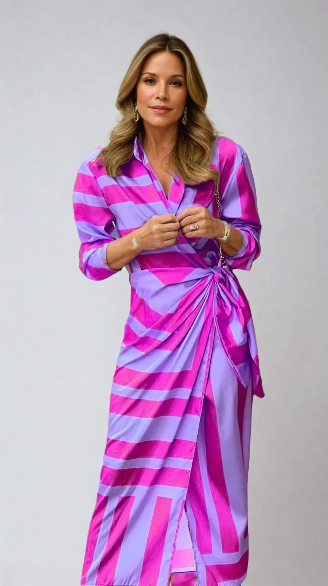 Brandt & Belle | Polo-Kragen V-Ausschnitt Midi-Kleid mit Seitenschlitz