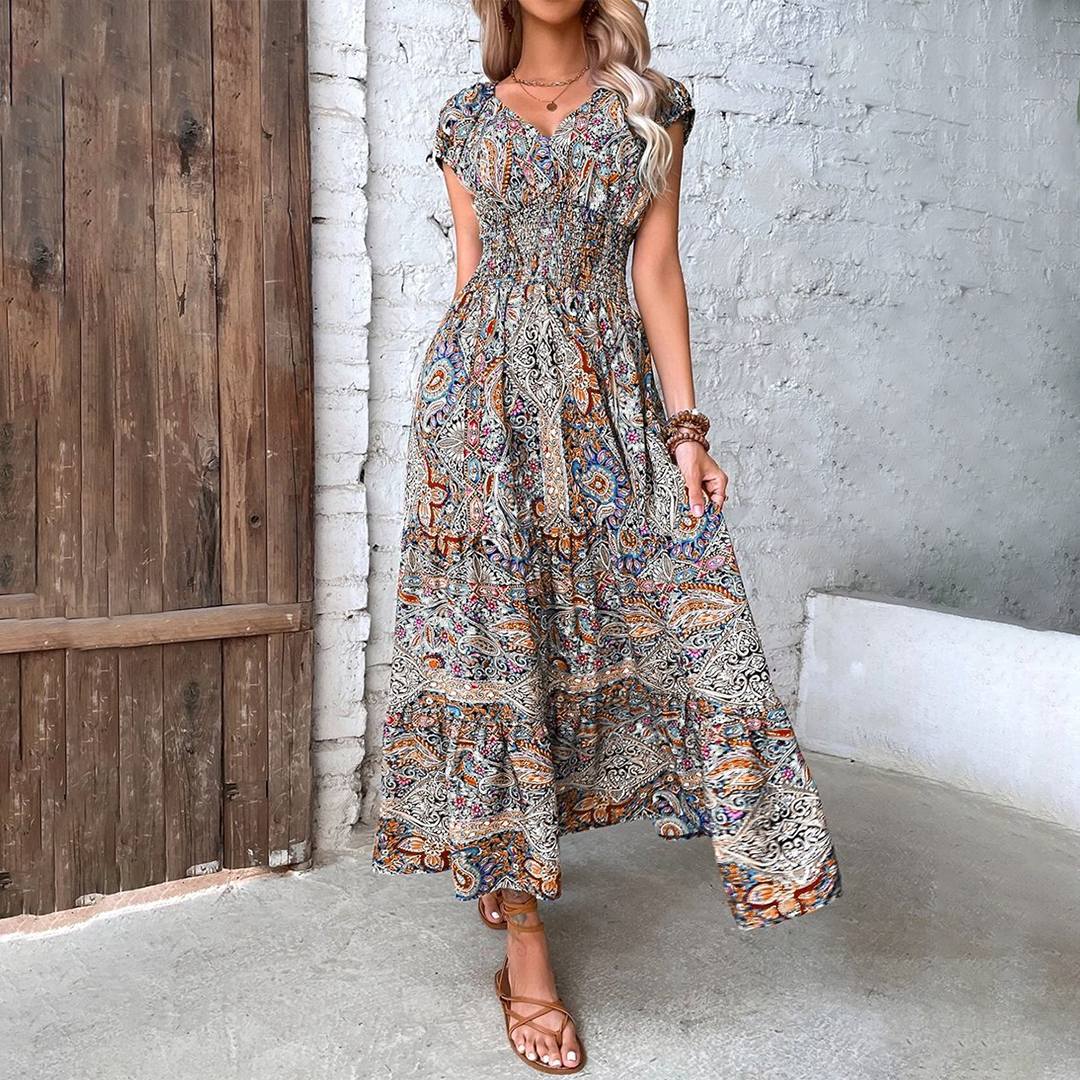 Boho Bedrucktes Ibiza Kleid