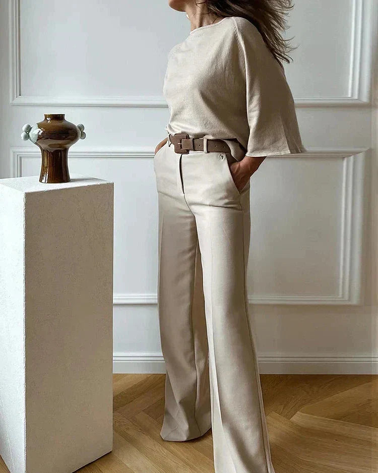 Orla - Langärmelige Bluse und Hose Set für Damen