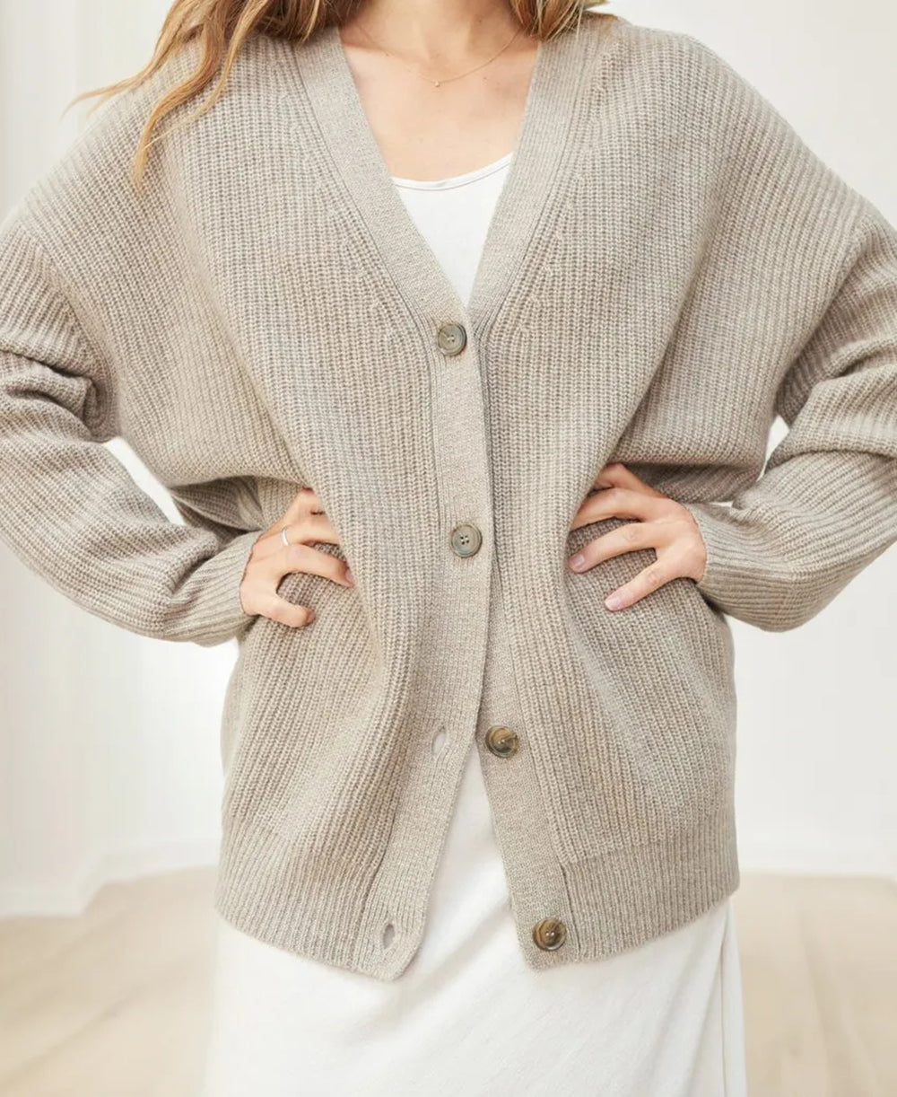 Oversized Strickjacke mit Knopfdetails für Gemütlichkeit