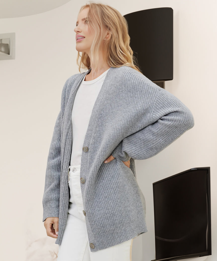 Oversized Strickjacke mit Knopfdetails für Gemütlichkeit