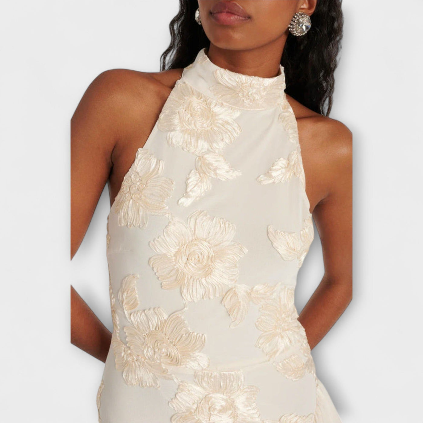 Karen - Maxikleid mit floralem Applikationsmuster