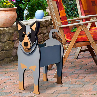 "Australischer Rinder-Blumentopf" could be rewritten as "Australischer Rinderpflanztopf" or "Blumentopf aus australischem Rinderleder". If you have a specific style or focus in mind, please let me know!