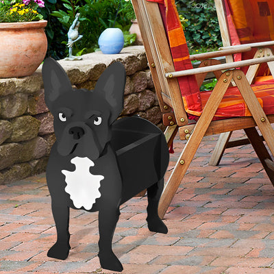 Blumentopf im Französische Bulldogge Design