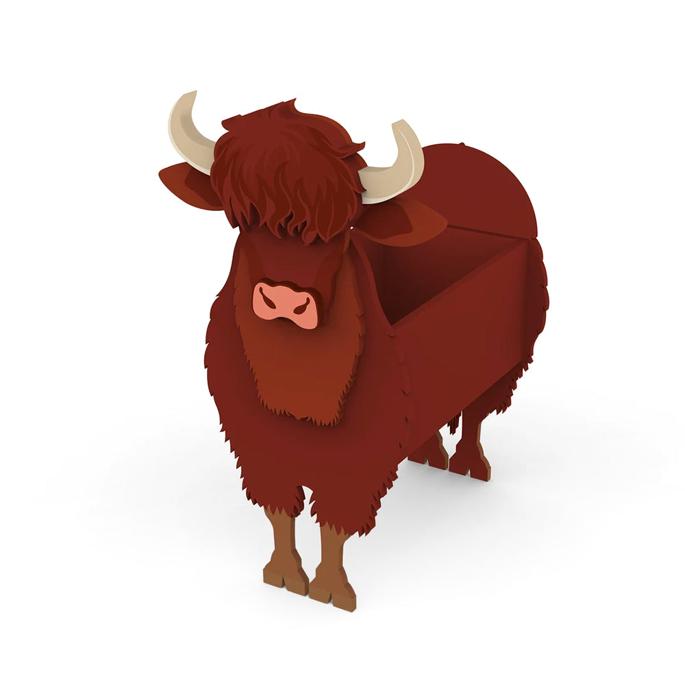 Hochlandkuh Blumenpflanzer