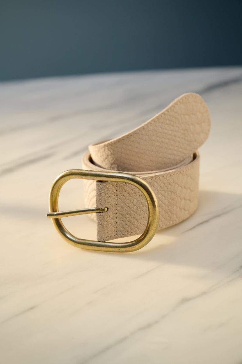 Ecru mit goldener Schnalle für Damen