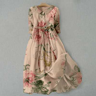 Vintage Spitzenkleid mit botanischem Blumenmuster für Frauen