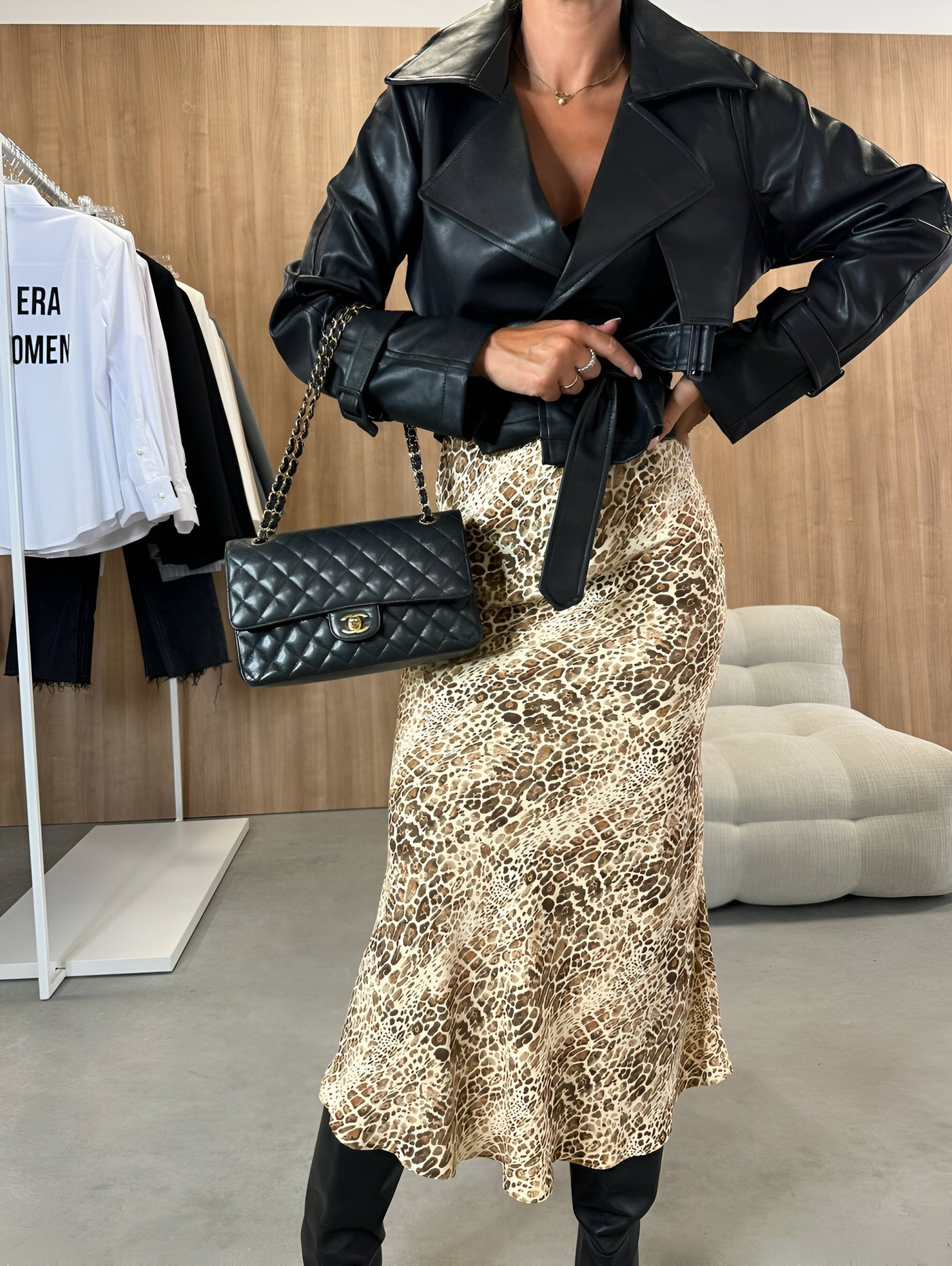 Thea | Mutiger Rock mit Tiermuster und hoher Taille für Frauen