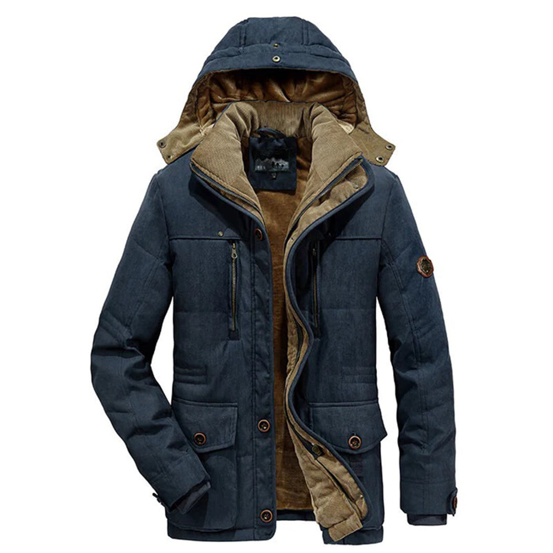 Winterjacke Herren | Fleece Gefüttert Kapuze