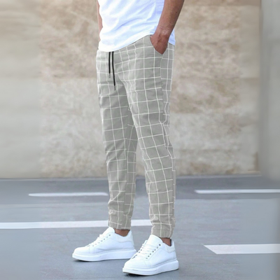 Herren Hose Kariert Slim Fit | Leicht Bequem