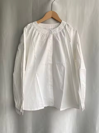 Quarisa – Übergroße Vintage-Bluse mit Puffärmeln