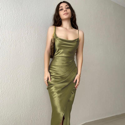 Queniva - Elegantes Leinenkleid