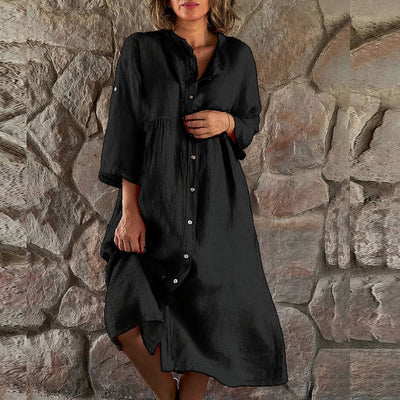 Oversized-Leinen-Sommerkleid für Damen