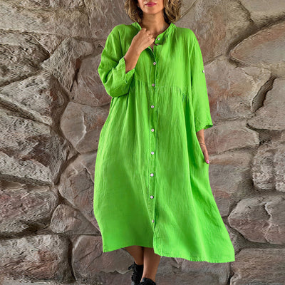 Oversized-Leinen-Sommerkleid für Damen