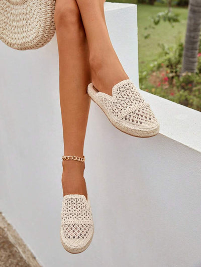 Renate – Espadrille Flats Damen Mit Zopfdetail Sommer Boho
