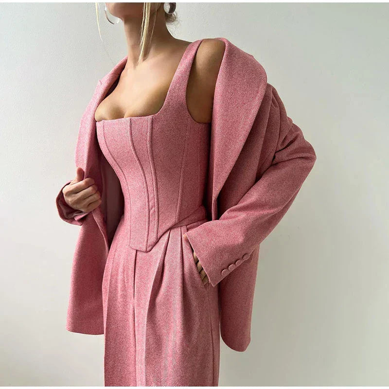 Adele™ | 3-teiliges Set (Korsett, Blazer und Hose)