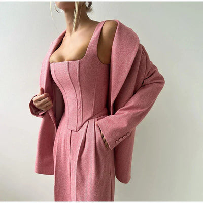 Adele™ | 3-teiliges Set (Korsett, Blazer und Hose)