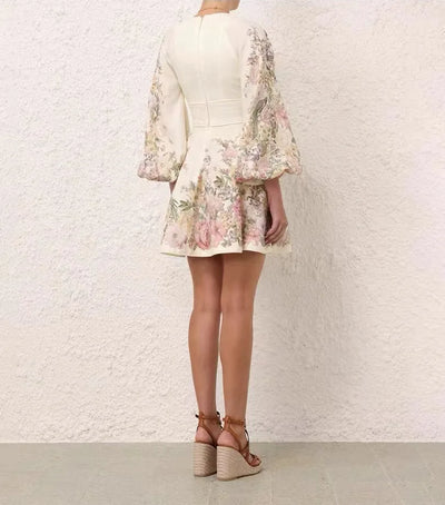 Mahalia - Kleid mit Blumenmuster und Krawattenfront