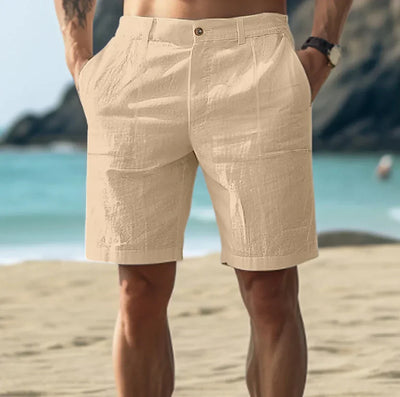 Sommer Leinen Shorts mit Taschen für Männer