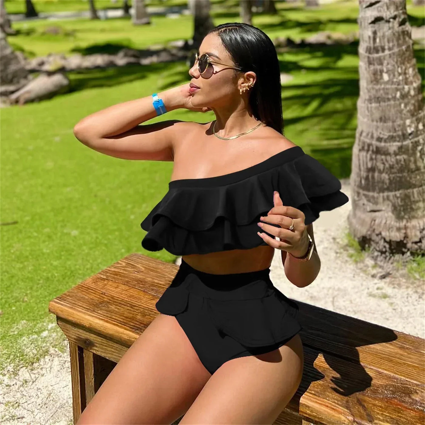 Jessica® | One-Shoulder-Badeanzug mit Rüschen