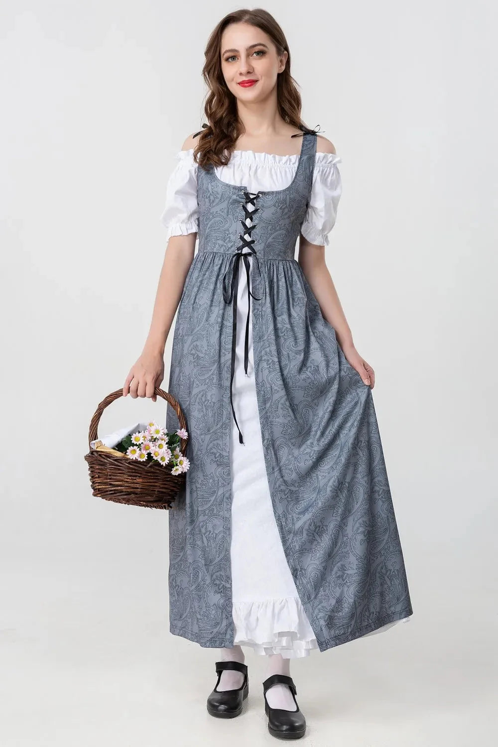 Mittelalterliches Kleid mit Königlichem Design für Frauen