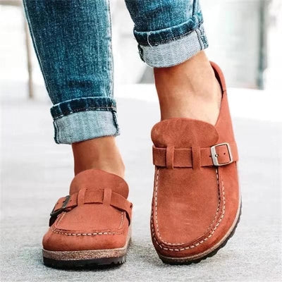 Wildleder-Loafer mit Schnalle für Damen