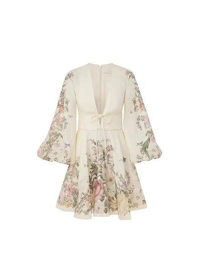 Mahalia - Kleid mit Blumenmuster und Krawattenfront